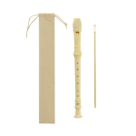 Flûte en plastique démontable en 3 parties avec housse non-tissée couleur naturel première vue