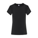 T-shirt femme en coton manches courtes 150 g/m² couleur noir première vue