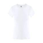 T-shirt en coton pour femme à manches courtes et col rond 150 g/m² couleur blanc première vue