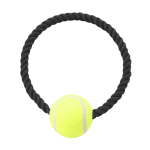 Jouet à mâcher avec balle de tennis, idéal pour chiens couleur jaune première vue