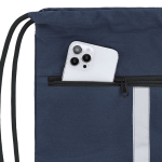 Sac à dos à cordons en RPET avec poche avant et bande réfléchissante sixième vue
