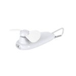 Ventilateur portable avec lampe torche LED et mousqueton de transport couleur blanc première vue