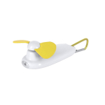 Ventilateur portable avec lampe torche LED et mousqueton de transport couleur jaune première vue
