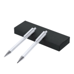 Set d’écriture avec crayon et stylo en aluminium recyclé, encre bleue couleur blanc première vue