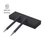 Set d’écriture avec crayon et stylo en aluminium recyclé, encre bleue