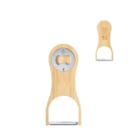 Éplucheur et décapsuleur 2 en 1 en bambou et acier inoxydable vue principale