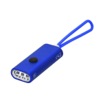 Lampe torche en aluminium recyclé avec 3 LED et poignée en silicone couleur bleu première vue