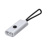 Lampe torche en aluminium recyclé avec 3 LED et poignée en silicone couleur argenté première vue