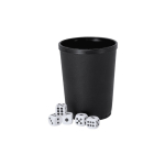 Jeu de dés avec gobelet en plastique à texture rugueuse