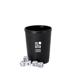 Jeu de dés avec gobelet en plastique à texture rugueuse vue principale