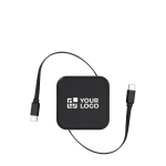 Câble Type-C rétractable pour données avec support téléphone vue principale