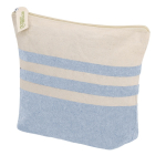 Trousse en coton recyclé à rayures avec fermeture éclair 180 g/m² deuxième vue