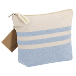 Trousse en coton recyclé à rayures avec fermeture éclair 180 g/m² troisième vue