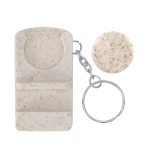 Porte-clés support en paille de blé avec jeton pour caddie couleur naturel première vue