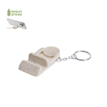 Porte-clés support en paille de blé avec jeton pour caddie