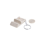 Porte-clés support en paille de blé avec jeton pour caddie quatrième vue