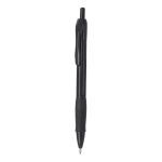 Stylo à bille en plastique avec corps en caoutchouc, encre noire couleur noir première vue