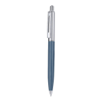 Stylo à bille avec bouton-poussoir et clip métallisé, encre bleue couleur bleu marine première vue