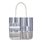 Set sac de plage, trousse et paréo assorti en coton 180 g/m² couleur bleu marine première vue