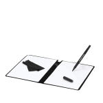 Tableau blanc double dans un étui en similicuir avec chiffon et feutre vue principale