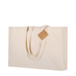 Sac à soufflet en coton recyclé avec anses longues renforcées 220g/m²  troisième vue
