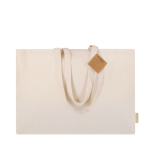 Sac à soufflet en coton recyclé avec anses longues renforcées 220g/m² quatrième vue