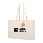 Sac à soufflet en coton recyclé avec anses longues renforcées 220g/m² vue principale