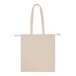 Sac en coton avec cordons et anses longues renforcées 180 g/m² couleur naturel première vue