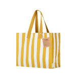 Sac en coton recyclé avec soufflet et longues anses 310 g/m² couleur jaune cinquième vue