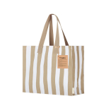 Sac en coton recyclé avec soufflet et longues anses 310 g/m² couleur beige