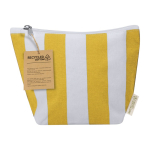 Trousse à rayures avec fermeture zippée en coton recyclé couleur jaune première vue