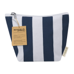 Trousse à rayures avec fermeture zippée en coton recyclé couleur bleu marine première vue