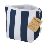 Trousse à rayures avec fermeture zippée en coton recyclé  troisième vue