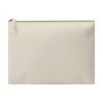 Trousse de toilette en cuir synthétique avec compartiment zippé couleur naturel première vue