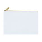 Trousse en polyester avec fermeture éclair dorée pour sublimation couleur blanc première vue