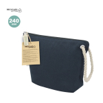 Trousse en coton recyclé avec cordon et fermeture éclair 240 g/m²