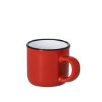 Tasse en céramique vintage bicolore avec bord noir 85 ml couleur rouge première vue