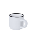 Tasse en céramique vintage bicolore avec bord noir 85 ml couleur blanc première vue
