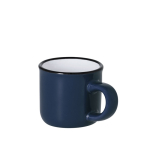 Tasse en céramique vintage bicolore avec bord noir 85 ml couleur bleu marine première vue