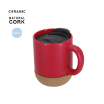 Tasse en céramique à emporter avec base en liège et couvercle 330 ml