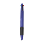 Stylo multicolore 4-en-1 avec grip en caoutchouc et 4 encres couleur bleu première vue