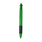 Stylo multicolore 4-en-1 avec grip en caoutchouc et 4 encres couleur vert première vue