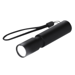 Lampe torche en aluminium recyclé avec zoom et batterie rechargeable couleur noir première vue