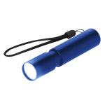 Lampe torche en aluminium recyclé avec zoom et batterie rechargeable couleur bleu première vue