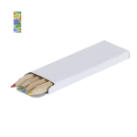 Boîte de 4 crayons en bois hexagonaux dans un étui personnalisable