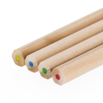 Boîte de 4 crayons en bois hexagonaux dans un étui personnalisable cinquième vue