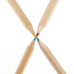 Boîte de 4 crayons en bois hexagonaux dans un étui personnalisable sixième vue