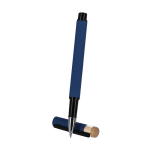 Roller en bambou, aluminium recyclé et finition gomme, encre bleue deuxième vue