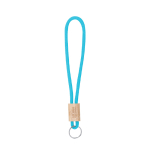 Porte-clés en cordon polyester coloré avec réglage en bambou vue principale