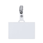 Porte-badge horizontal avec pince métallique et fermeture amovible couleur transparent première vue